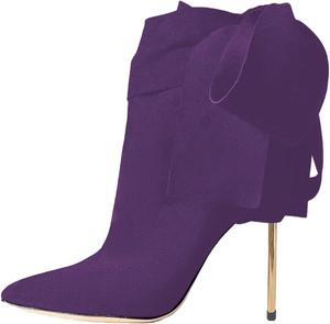 Женские ботильоны YDN с узлом, ремешком на щиколотке, бантиками, металлическим шпилькой, высокие каблуки, зауженный носок, для вечеринок, свиданий и выпускного, размеры US 4-16, Purple