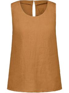 Льняной топ без рукавов 120% Lino, коричневый