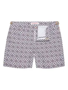 Плавки-шорты Bulldog с геометричным принтом Orlebar Brown, белый