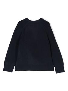 Emporio Armani Kids вязаный джемпер с вышитым логотипом, синий