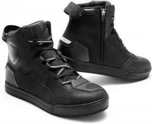 Мотоциклетные ботинки REBELHORN Vandal II для мужчин и женщин, перфорированная кожа, защита лодыжки, пальцев и пятки, длинная молния, усиленная подошва, размеры до 48, Black