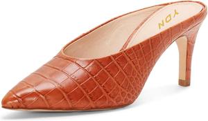 Женские туфли YDN с зауженным носком, тонким средним каблуком, без задника, мюли, слайдеры, вечерние туфли