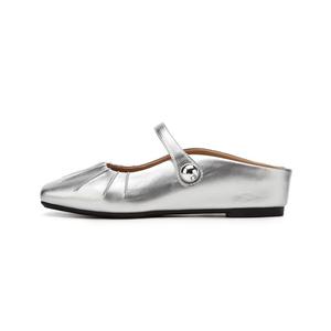 DAPHNE ПВХ виниловые бесшумные закрытые тапочки для женщин серебристые, цвет Silver