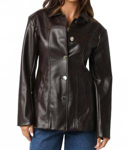 OLIVACEOUS Пиджак из искусственной кожи Lucia коричневого цвета