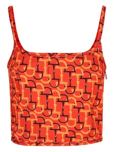 Топ с принтом Gucci, оранжевый