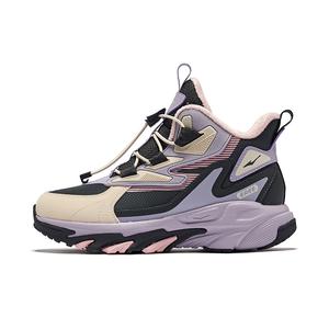 ERKE KIDS Прочные теплые мид-топ детские повседневные кроссовки black purple kids'