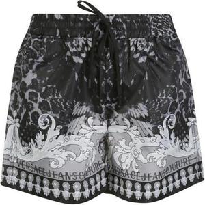 Шорты с барочным принтом на шнурке VERSACE JEANS COUTURE, черный