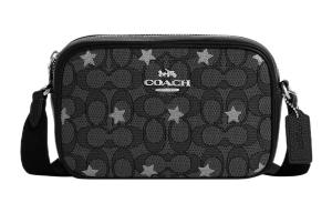 Jamie Coated Canvas With Leather Camera Bag, Shoulder Bag, Crossbody Bag Mini Women's Black COACH