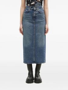 Юбка миди из денима Fiorucci с высокой талией, синий