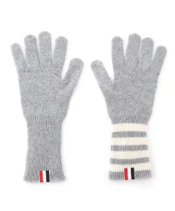 Перчатки с ребристой отделкой и четырехполосной полосой