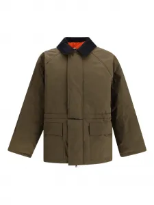 Стеганная парка с вельветовым воротником GR10K, зеленый