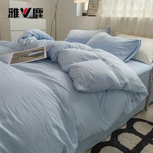 Yalu Комплект постельного белья 1,2 м, 3 предмета: пододеяльник 150*200 см, мягкий и комфортный, влаговпитывающий и дышащий, цвет хаяньлань