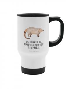 Mr. & Mrs. Panda Походная кружка с изображением коати и надписью, написанной белым цветом