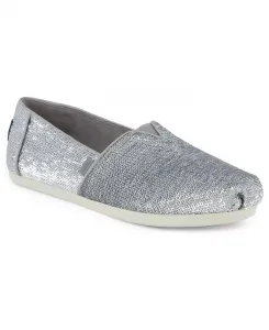 Женские балетки Alpargata на плоской подошве Toms, серебро