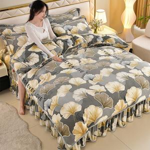FUANNA Комплект постельного белья 4 предмета, 180 см, пододеяльник 200x230 см, простыня, наволочки, цвет Lucky Leaf