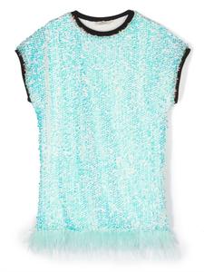 Andorine платье с короткими рукавами и пайетками, синий