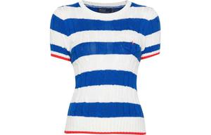 Полосатый кабельный топ Polo Ralph Lauren, белый