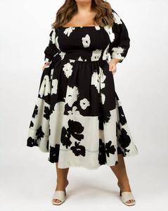 Платье Karena в черно-белом цвете Tanya Taylor