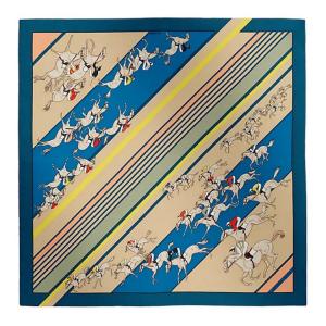 HERMES Шарф Mulberry Silk для женщин, цвет cobalt blue