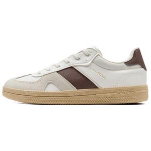 XTEP Кроссовки для скейтбординга, женские, белые, коричневые, с противоскользящим покрытием, с низким верхом, Германия