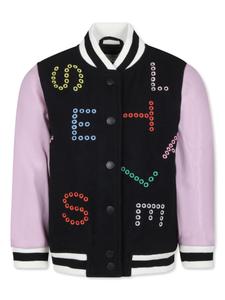 Stella McCartney Kids куртка-бомбер с вышитым логотипом, черный