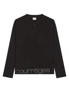 Футболка с длинными рукавами и логотипом Courrèges, черный