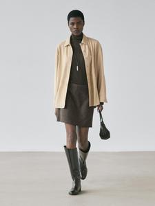 Мини-юбка из смесовой шерсти Massimo Dutti, chocolate