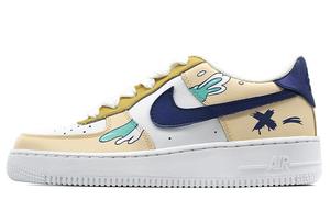 Кроссовки Nike Air Force 1 Skateboard Shoes Men Low-Top Yellow Blue/Green