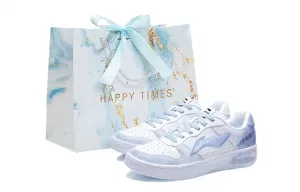 Понтонные лодки устойчивые к истиранию дышащие низкие скейтерские кроссовки унисекс LINING, Steel синий