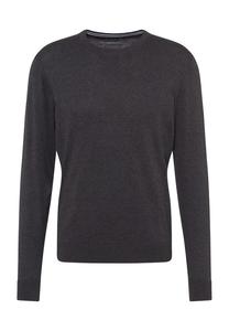 Вязаный свитер из хлопка с круглым вырезом Galeria Essentials, серый