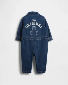 Детский комбинезон из джинсовой ткани с длинными рукавами Gap, синий