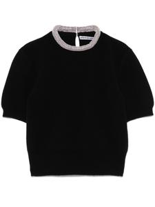 Футболка, украшенная кристаллами Alexander Wang, черный