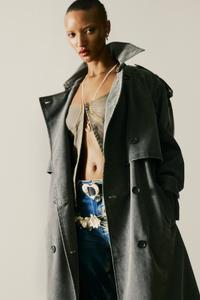 Тренч из искусственной кожи