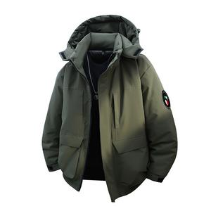 Пуховик Unisex с капюшоном, подкладкой из флиса и съемной VanCamel, army зеленый
