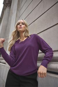 Джемпер с длинными рукавами и V образным вырезом Long Tall Sally, фиолетовый