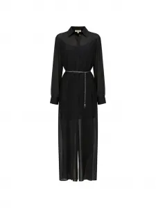 Платье-рубашка миди с длинными рукавами Michael Michael Kors, черный