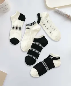 Девичьи носки до щиколотки из хлопковой смеси с вышивкой, комплект из 5 пар Aimoha - Select -, цвет Black Other 2