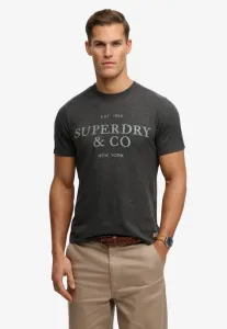 Футболка с фирменным принтом Superdry & Co, Light Charcoal Marl