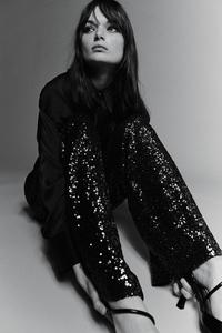 Брюки с пайетками H&M, серый