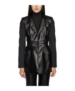 Эко-Кожа и куртка из натуральной шерсти Andrea YaâAqov, черный