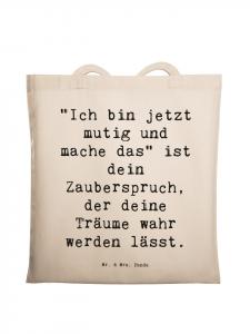 Mr. & Mrs. Panda Сумка-шоппер кремового цвета с надписью "Будь смелым и уверенным в себе..."