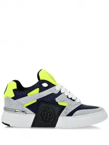 Кроссовки Phantom Kick$ с кристаллами Philipp Plein, синий