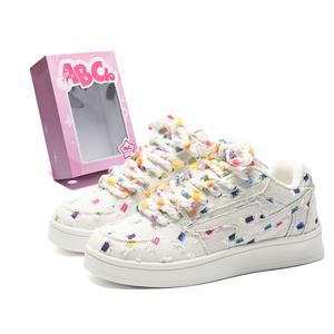 Нескользящие, износостойкие, низкие кроссовки для скейтбординга унисекс. Коробка в комплекте ABCIO, Rainbow Fairy Bean