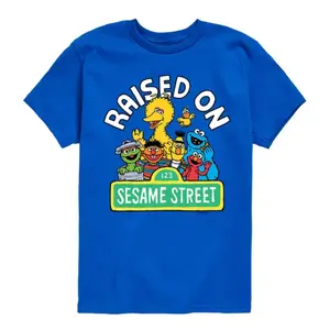 Футболка для мальчиков 8-20 лет с принтом "Вырос на Sesame Street" Licensed Character, синий