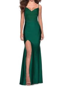 Изумрудное платье-колонна Jersey La Femme, изумрудный