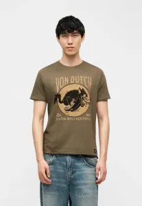 Футболка с одиночным принтом Von Dutch, Khaki