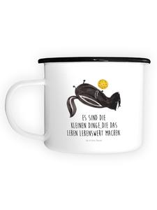 Эмалированная кружка XL Skunk Ball с белой надписью Mr. & Mrs. Panda