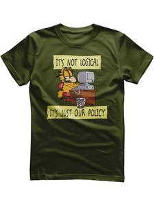 Футболка Это нелогично, это просто наша политика зеленого цвета Garfield