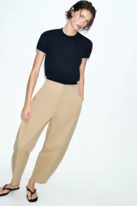 Вязаный топ из шерстяной смеси Zara, темно-синий