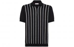 SS24 Футболка поло мужская черная Brunello Cucinelli